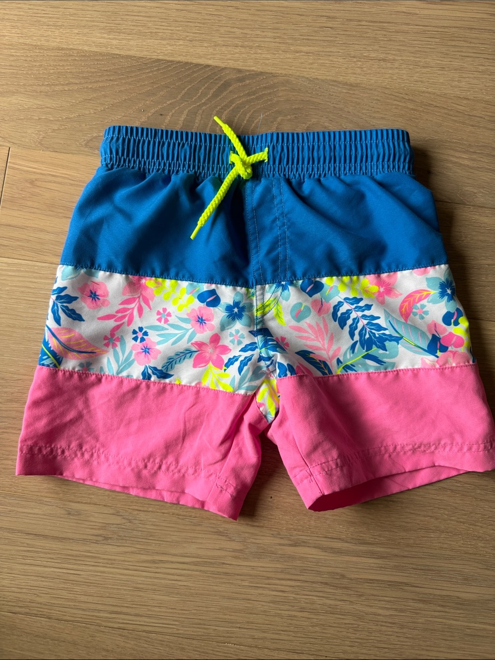 Tommy Bahama Blue, Pink & Neon Yellow Floral Swim Shorts
